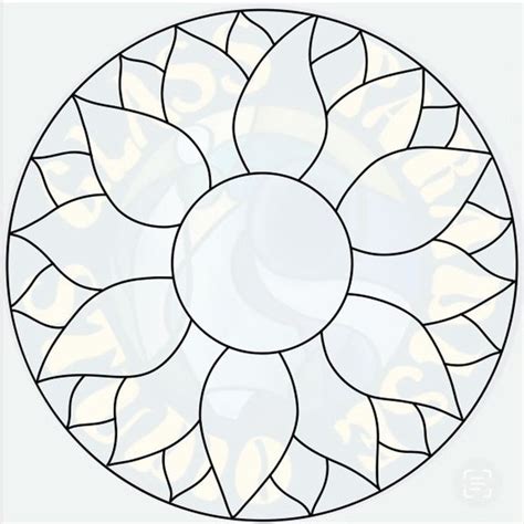 2 Versions Sunflower Stained Glass Pattern PDF Digital File Etsy