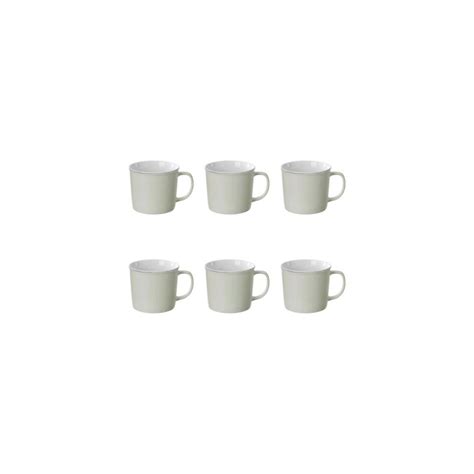 Lot De 6 Mugs En Porcelaine nature 38cl Menthe à Prix Carrefour