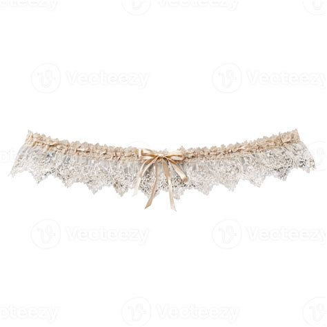 Soft Beige Lace Garter Belt Fluttering Gently With A Feather Light