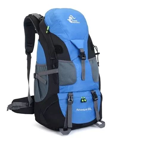 Mochila Viagem Camping Trilha Trekking Montanhismo L Cor Azul Claro