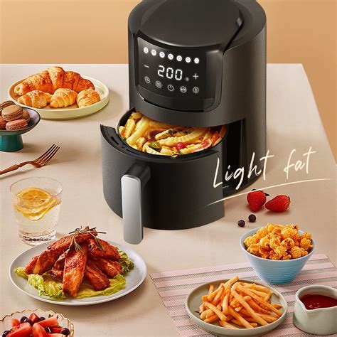 2l 900w Black Industrial Smart Nonstick Electric Air Fryer With Digital Display China Air