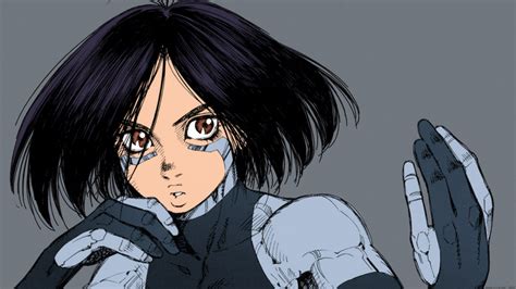 Short Hair Yukito Kishiro Black Hair Gally Battle Angel Alita