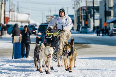 Matt Hall at Iditarod Finish – 2023 Nome - Dave Poyzer