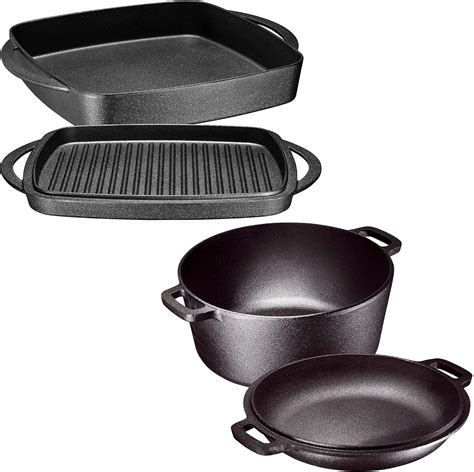 Amazon Bruntmor Pre Seasoned In Cast Iron Pan Quart Double