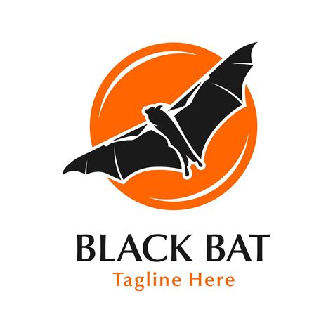 Black Bat Logo Design With Circle 4987401 Vector Art At Vecteezy