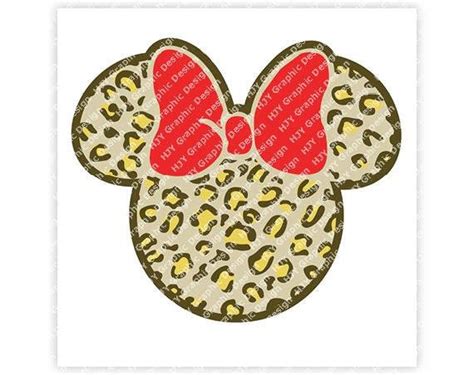 Minnie Mouse Leopard Print Bow Mouse Head Icon Ears Etsy