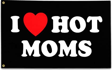 Bandera Con Texto En Inglés I Love Moms Flag I Heart Hot Moms 3 X 5