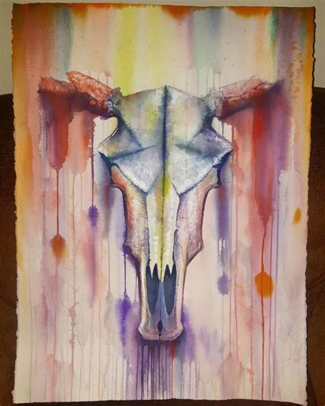 Skull Watercolor Painting at PaintingValley.com | Explore collection of ...