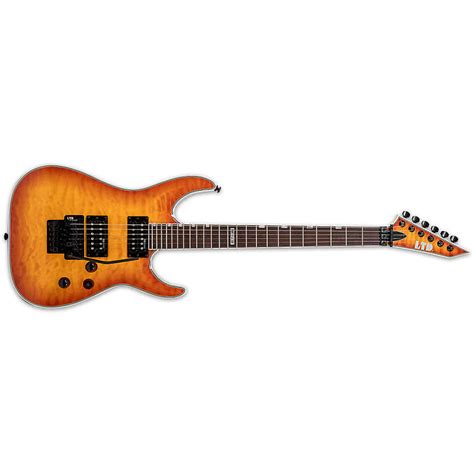 Esp Ltd Mh 230 Qm Fr Electric Guitar Quilted Maple Amber Reverb