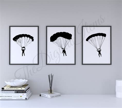 Parachute Svg Bundle Paratroopers Silhouette Paratroopers Svg Army Svg Parachutes Svg Sky