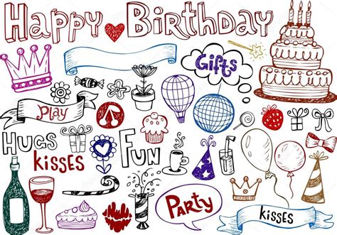 Birthday Doodles Stock Vector Azzzya 32870923