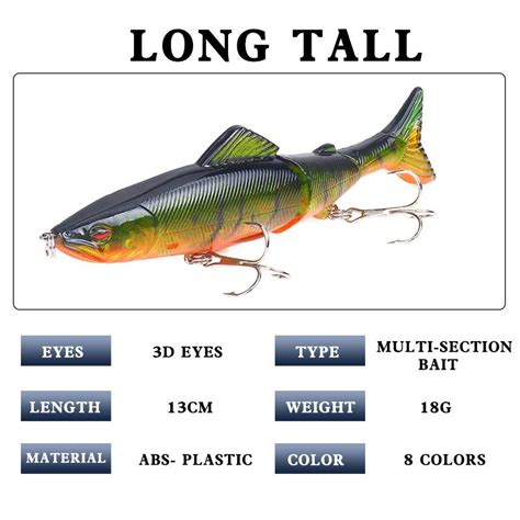 Multi Section Segment Fishing Lures Minnow Lure Cm G D Eyes