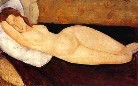 Reclining Nude Head Resting On Right Arm 1919 Painting Amedeo