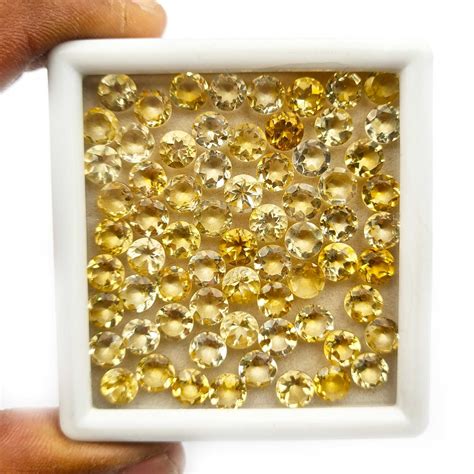 Naturel Citrine Rond Coupe Desseré Pierre Précieuse 6 MM 100 CT 135