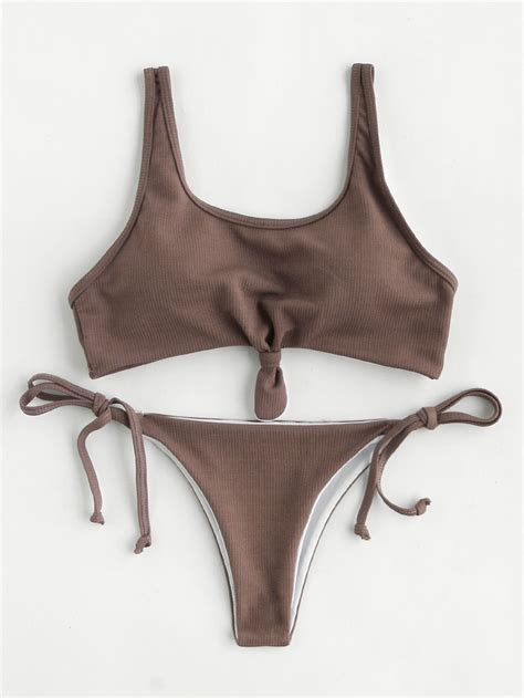 Knot Front Push Up Tie Side Bikini Swimsuit Artofit