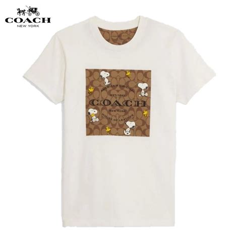 正規品 Coach×peanuts Ce461 M コーチ 新作コラボ 限定品 シグネチャースヌーピー半袖tシャツ文字、ロゴ｜売買された