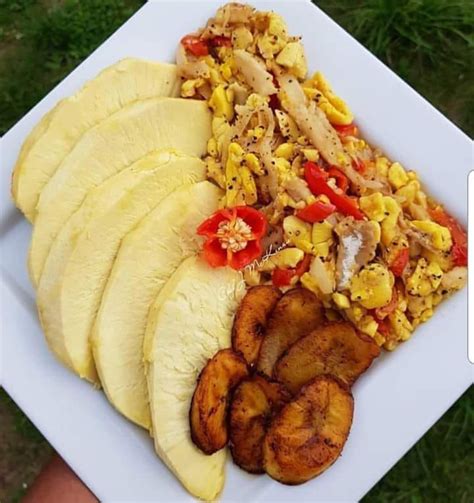 Jamaican Ackee And Saltfish With Breadfruit