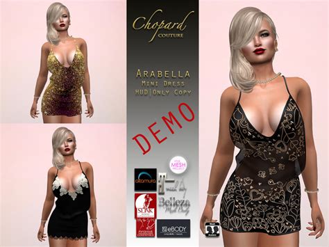 Second Life Marketplace Chopard Couture Demo Arabella Mini Dress Hud