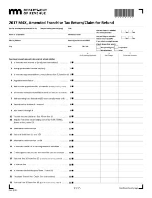 Fillable Online M X Amended Franchise Tax Return Claim For Refund