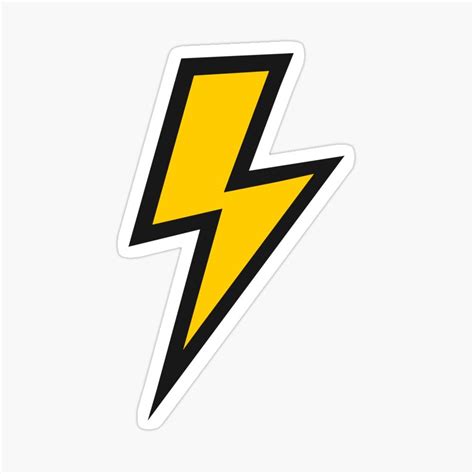 Yellow Lightning Bolt Sticker