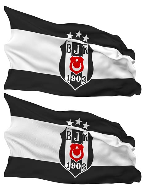 Free Besiktas Jimnastik Kulubu Flag Waves Isolated In Plain And Bump