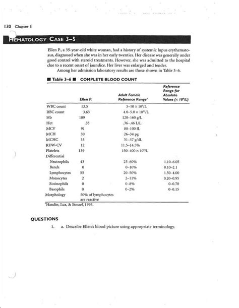 Hematology Case Study Brainly