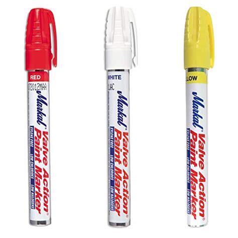 La Co Markal Valve Action Paint Markers Red White Yellow Combo Pack