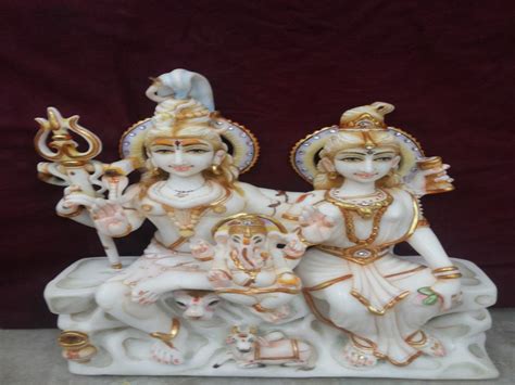 Plain Hindu White Marble Shiva Parivar Statue For Worship At Rs 30000