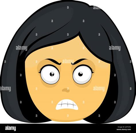 Angry Woman Face Cartoon