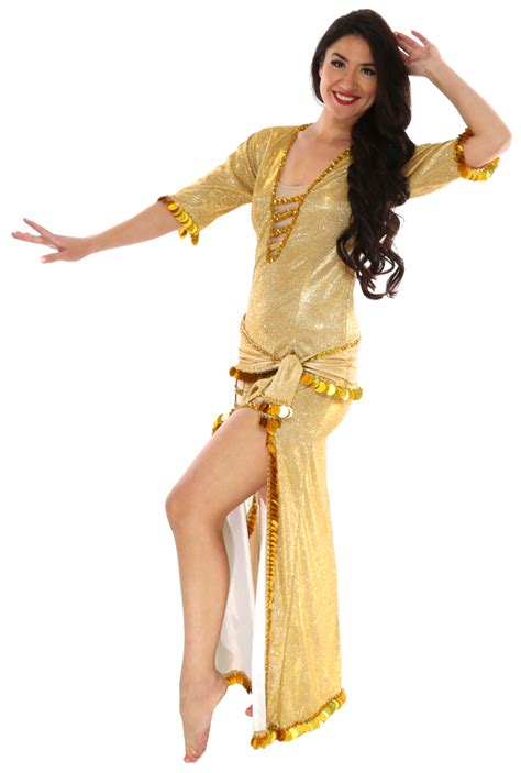 Egyptian Baladi Saidi Folk Dress In Gold