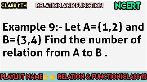 Let A 1 2 And B 3 4 Find The Number Of Relation From A To B YouTube