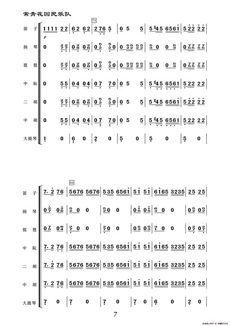 采茶舞曲（民乐合奏）简谱歌谱下载搜谱网