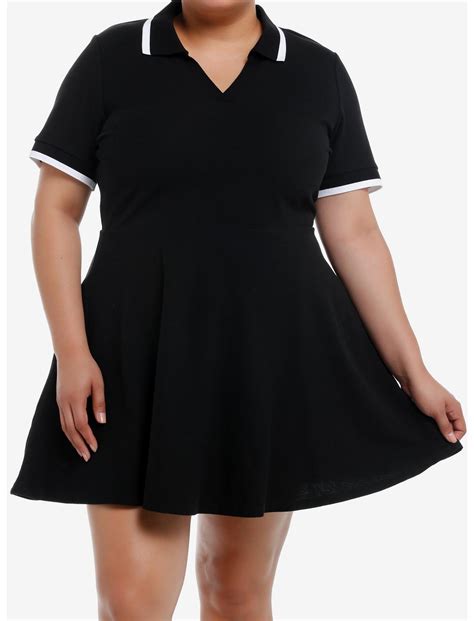 Social Collision Black And White Polo Dress Plus Size Hot Topic