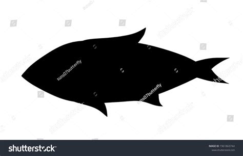 Black Silhouette Fish On White Background Stock Vector (Royalty Free) 1961863744 | Shutterstock