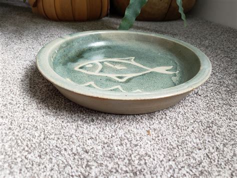 Large Graham Fern Porthleven Studio Pottery Bowl Plate Cornwall Fish Ebay