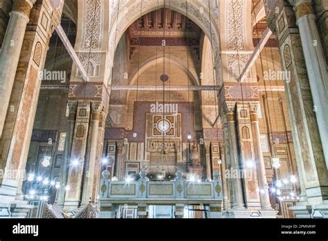 The Architecture Inside The Prayer Hall Of Al Rifai Mosque In Cairo