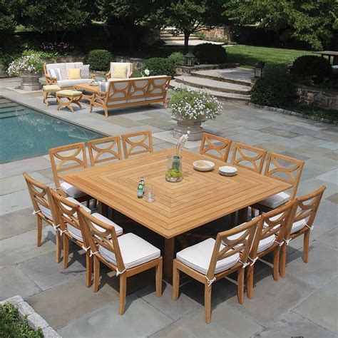 Fiori large 6 ft. square solid teak outdoor dining table. Teak Dining ...