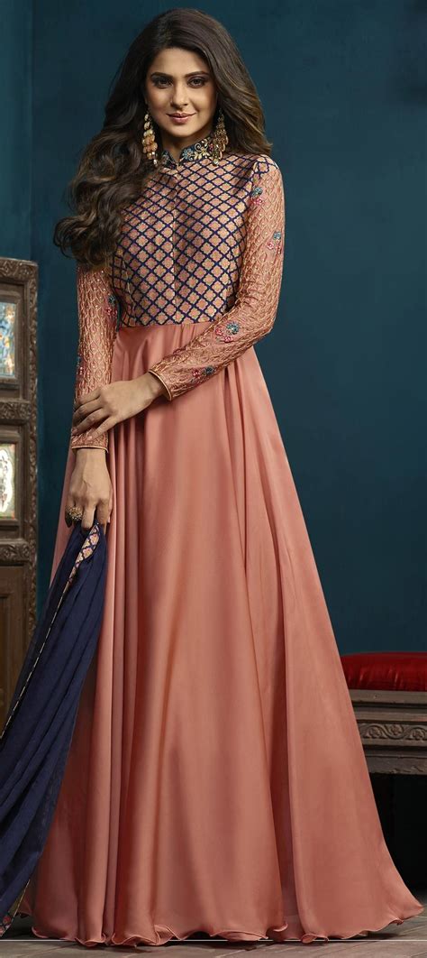 Party Wear Pink And Majenta Color Georgette Fabric Salwar Kameez