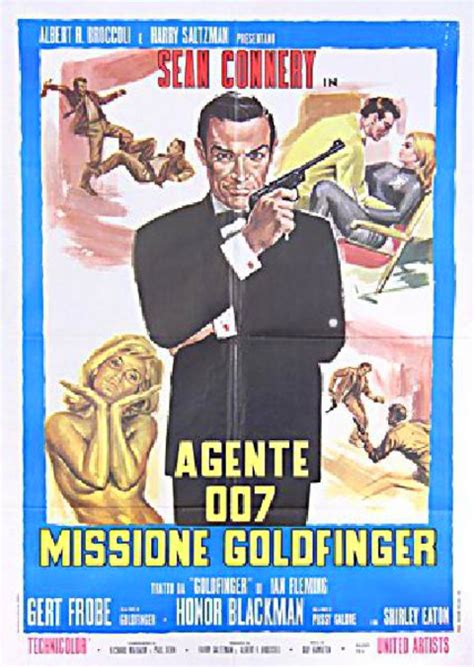 Goldfinger Original R1970s Italian Due Foglio Movie Poster