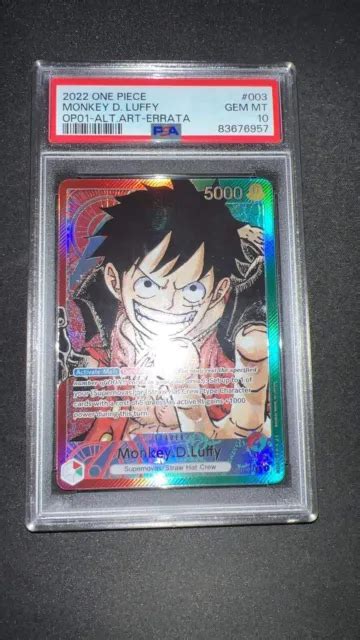 One Piece Card Monkey D Luffy Alt Art Op L Romance Dawn Psa