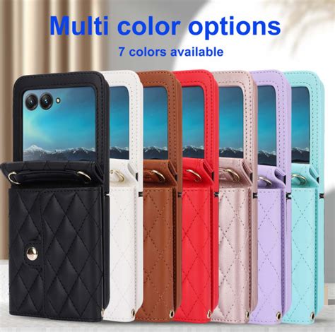 Wallet Card Protection Cases For Motorola Razr 2023 Shoulder Strap