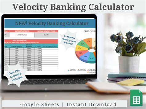 Velocity Banking Worksheet Cash Flow And Month To Month Formulas Etsy