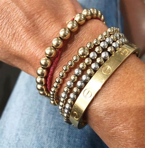 Cartier Bracelet Stacking Style Inspo Beaded Lux Stacking Ideas For