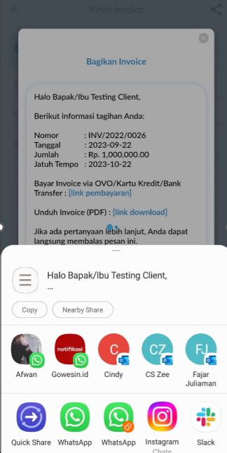 Cara Kirim Invoice Via Whatsapp Email SMS Di Aplikasi Mobile Paper Id