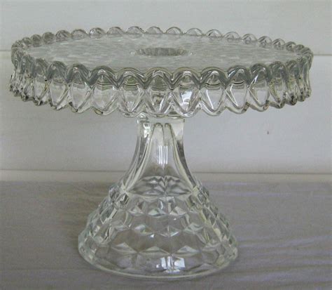 Vintage Fostoria American Round Pedestal Cake Stand Clear