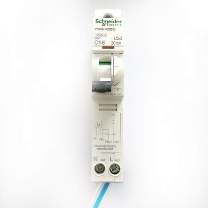 RCBO S Schneider Electric IC60H A9D11816 C16 16A 16 30mA RCBO