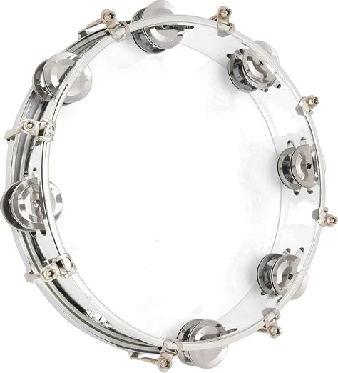 Wcx Tambourine For Adults 10 Inch Double Row Metal Jingles Hand Held