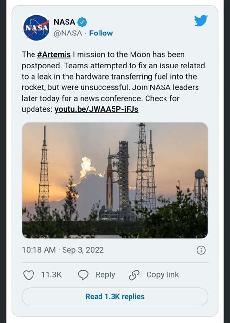 Artemis Launch Postponed Nasa Ww Nasa Follow The Artemis I Mission