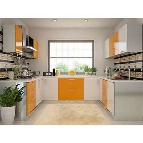 Waterproof Plywood U Shape Modular Kitchen Warranty Years At Rs