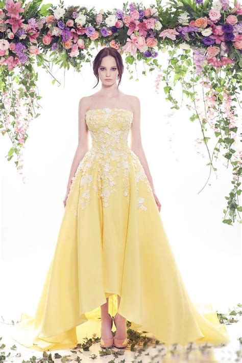 Yellow Prom Dress Strapless Prom Dress Long Beautiful Prom Dress New Arrival Prom Dress